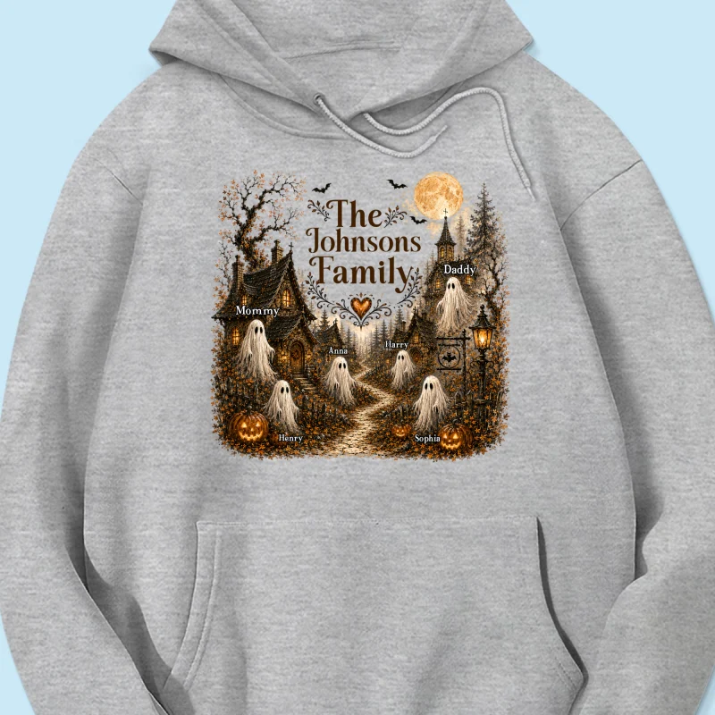 Cozy Haunted Village Halloween Family - Personalized Shirt - Halloween Gift For Family - Image 21