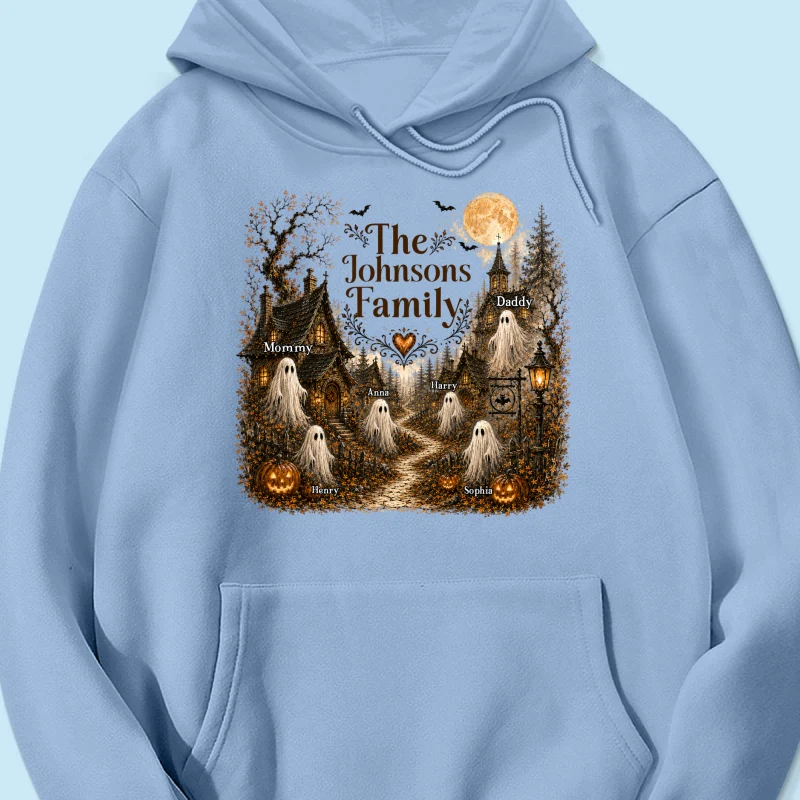Cozy Haunted Village Halloween Family - Personalized Shirt - Halloween Gift For Family - Image 23