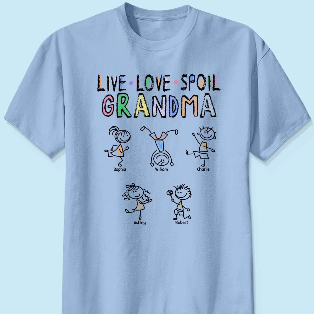 Crayon Live Love Spoil Grandma Of Drawing Kids Personalized Shirt - Image 10