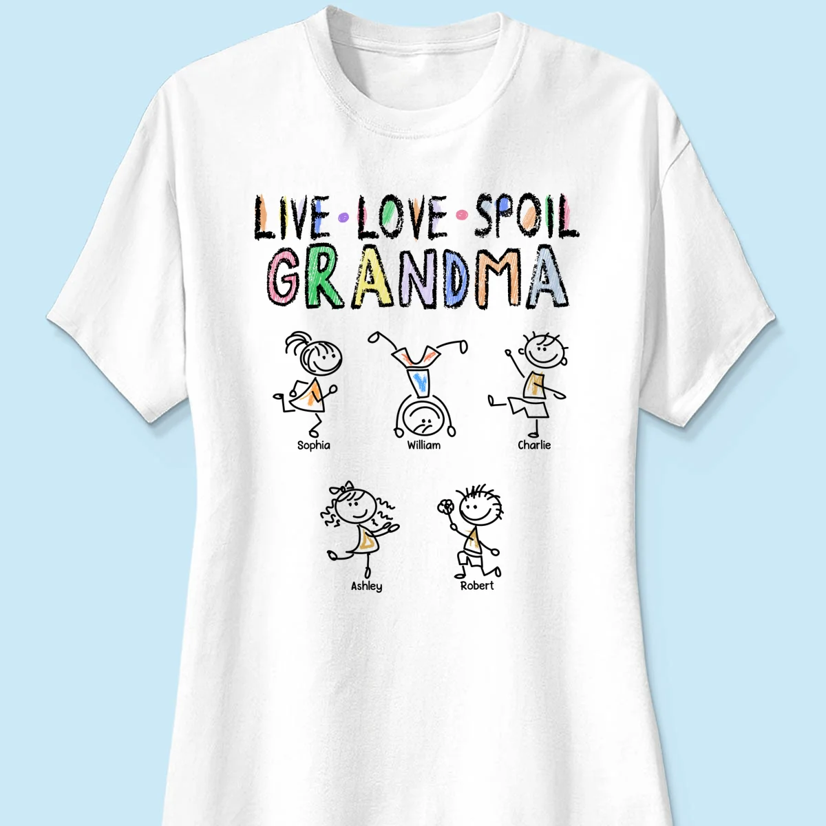 Crayon Live Love Spoil Grandma Of Drawing Kids Personalized Shirt - Image 11