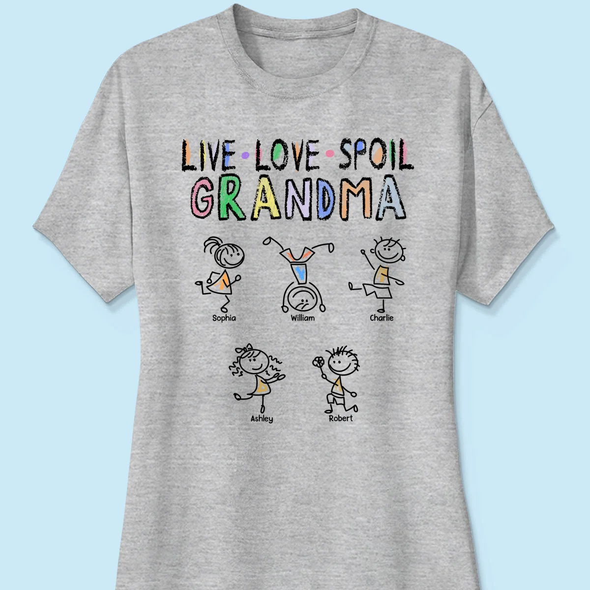 Crayon Live Love Spoil Grandma Of Drawing Kids Personalized Shirt - Image 12