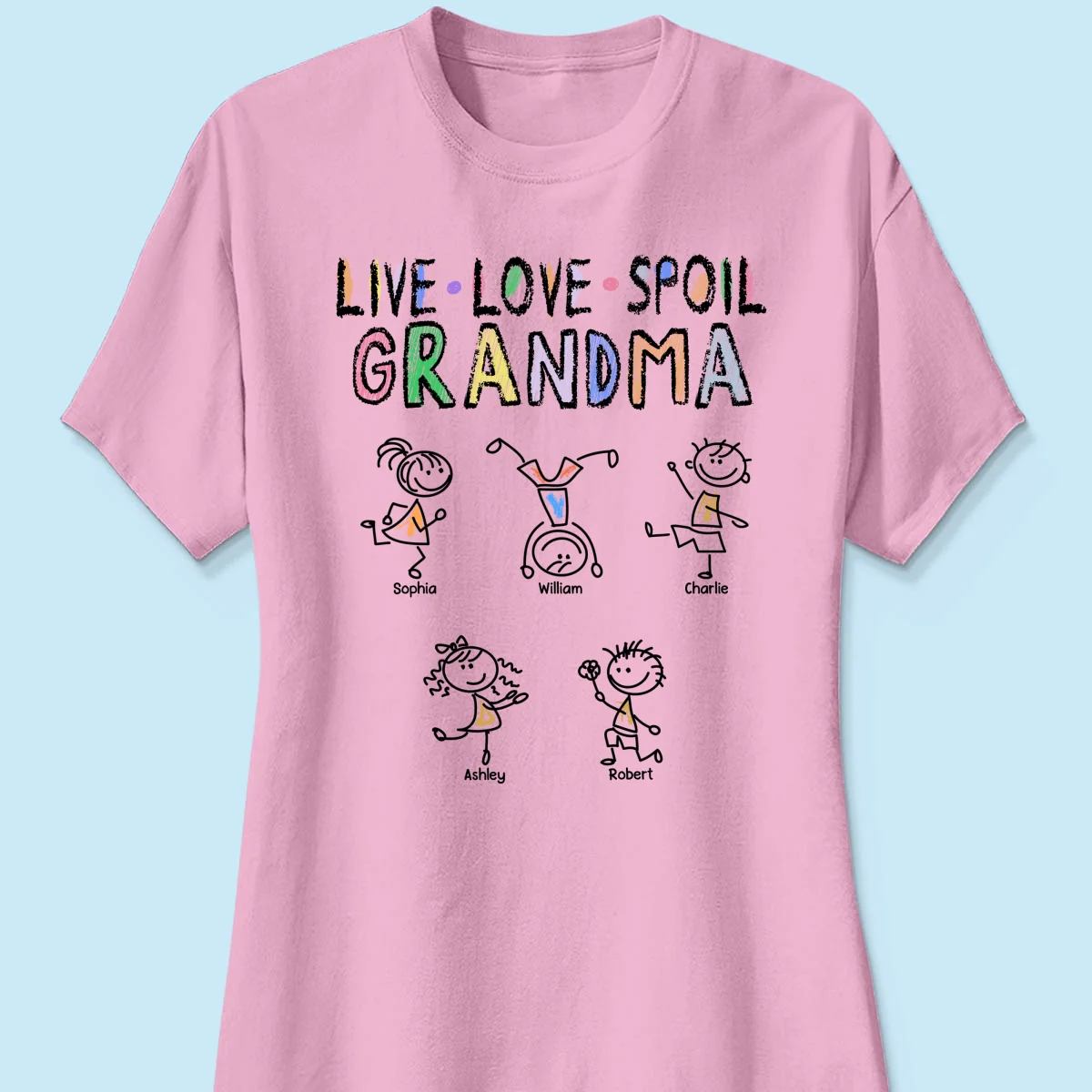 Crayon Live Love Spoil Grandma Of Drawing Kids Personalized Shirt - Image 13