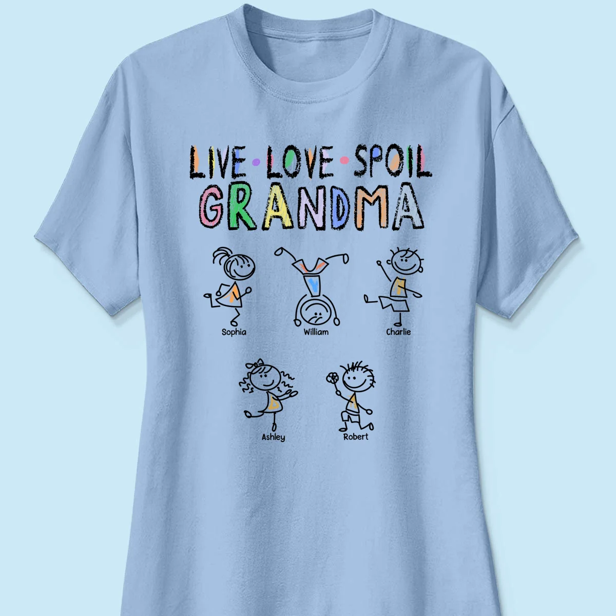 Crayon Live Love Spoil Grandma Of Drawing Kids Personalized Shirt - Image 14