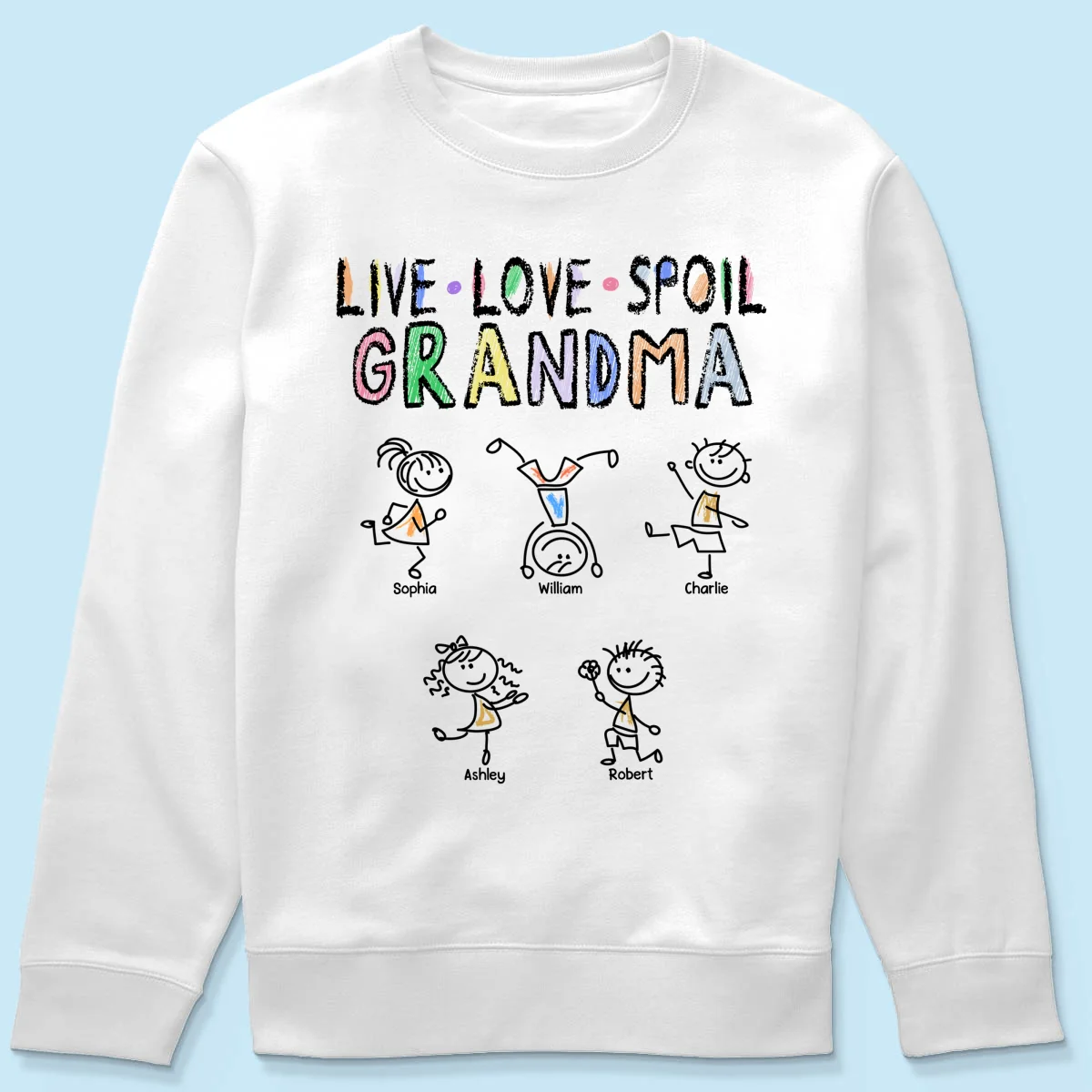 Crayon Live Love Spoil Grandma Of Drawing Kids Personalized Shirt - Image 19