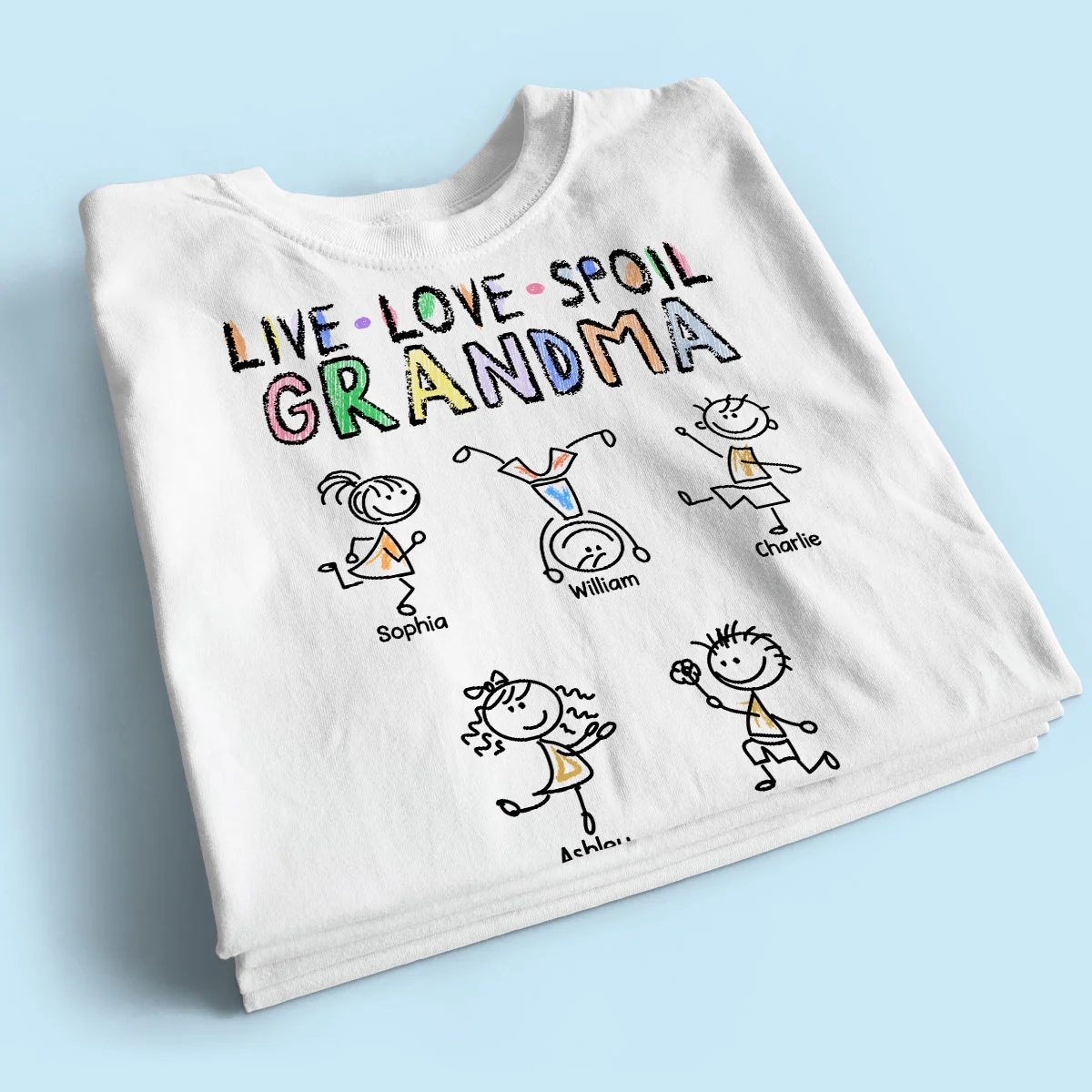 Crayon Live Love Spoil Grandma Of Drawing Kids Personalized Shirt - Image 2