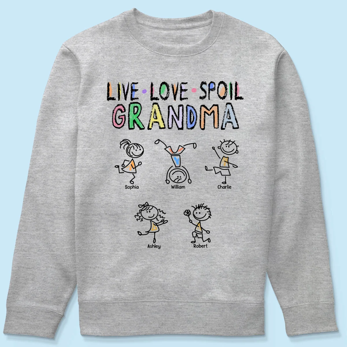 Crayon Live Love Spoil Grandma Of Drawing Kids Personalized Shirt - Image 20