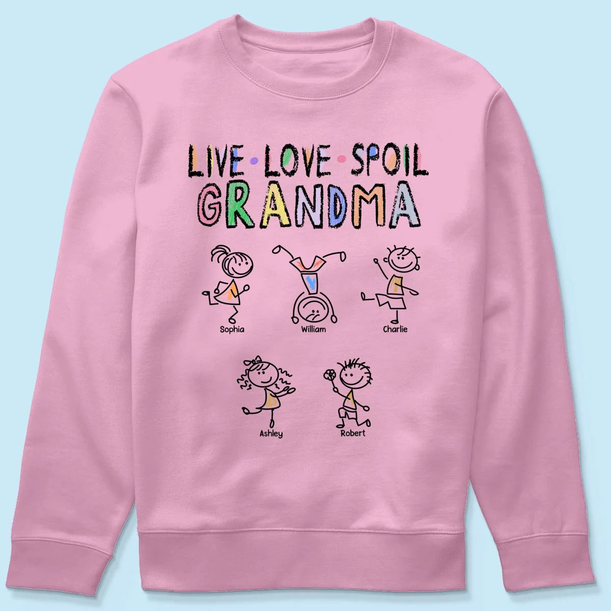 Crayon Live Love Spoil Grandma Of Drawing Kids Personalized Shirt - Image 21