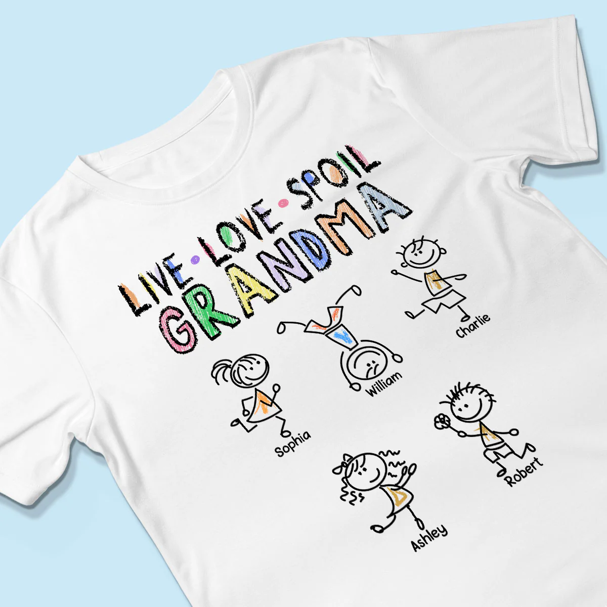 Crayon Live Love Spoil Grandma Of Drawing Kids Personalized Shirt - Image 3
