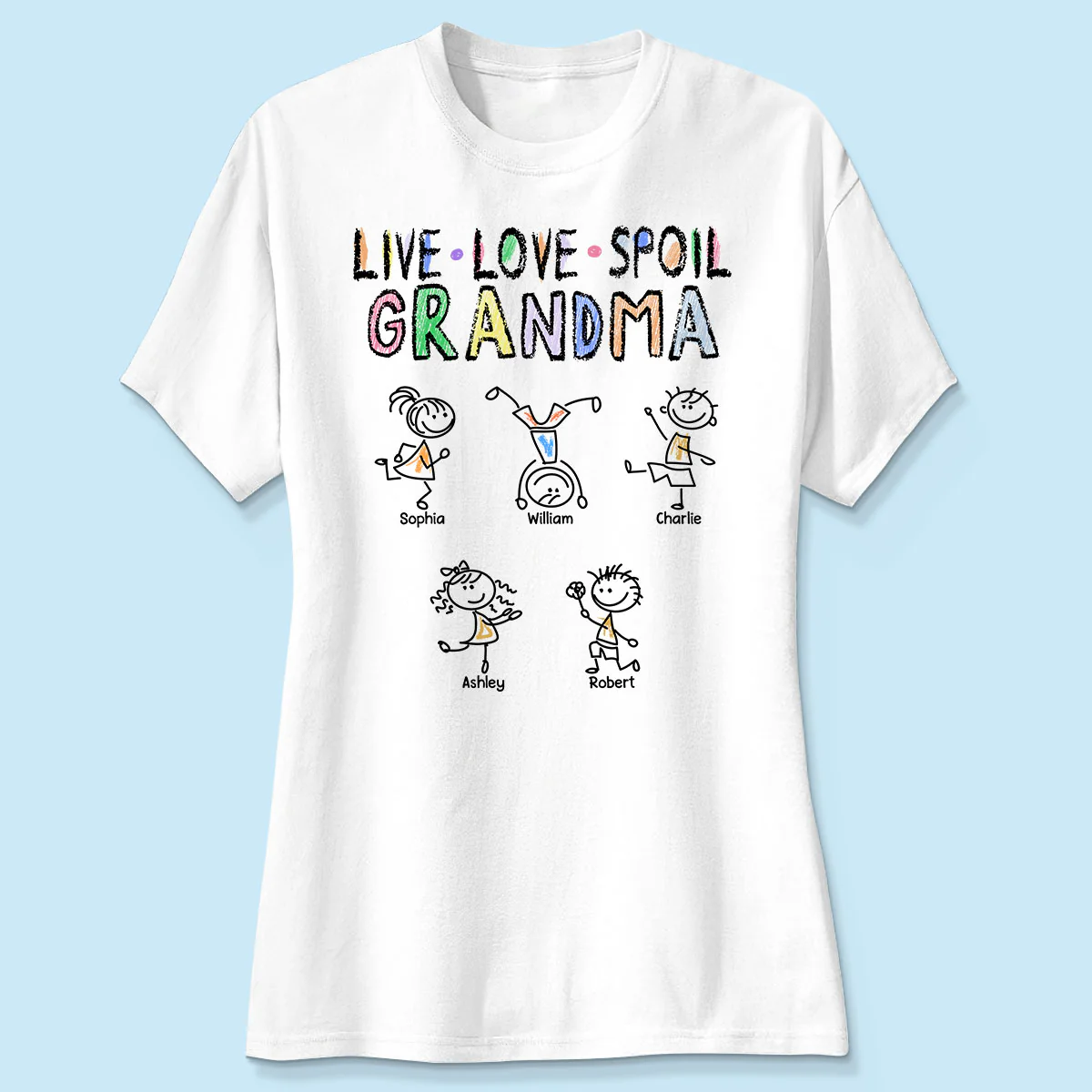 Crayon Live Love Spoil Grandma Of Drawing Kids Personalized Shirt - Image 4