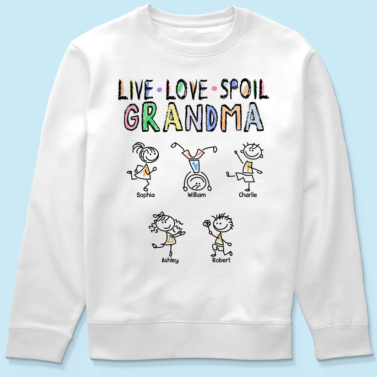 Crayon Live Love Spoil Grandma Of Drawing Kids Personalized Shirt - Image 6