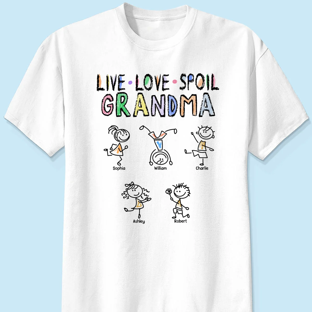 Crayon Live Love Spoil Grandma Of Drawing Kids Personalized Shirt - Image 7