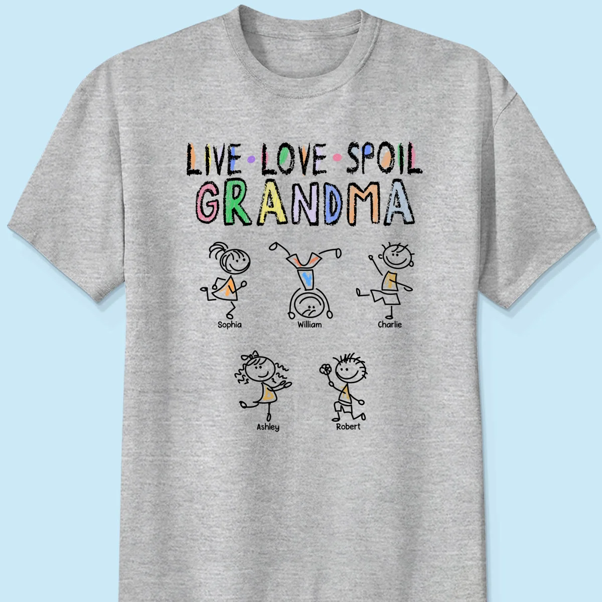 Crayon Live Love Spoil Grandma Of Drawing Kids Personalized Shirt - Image 8