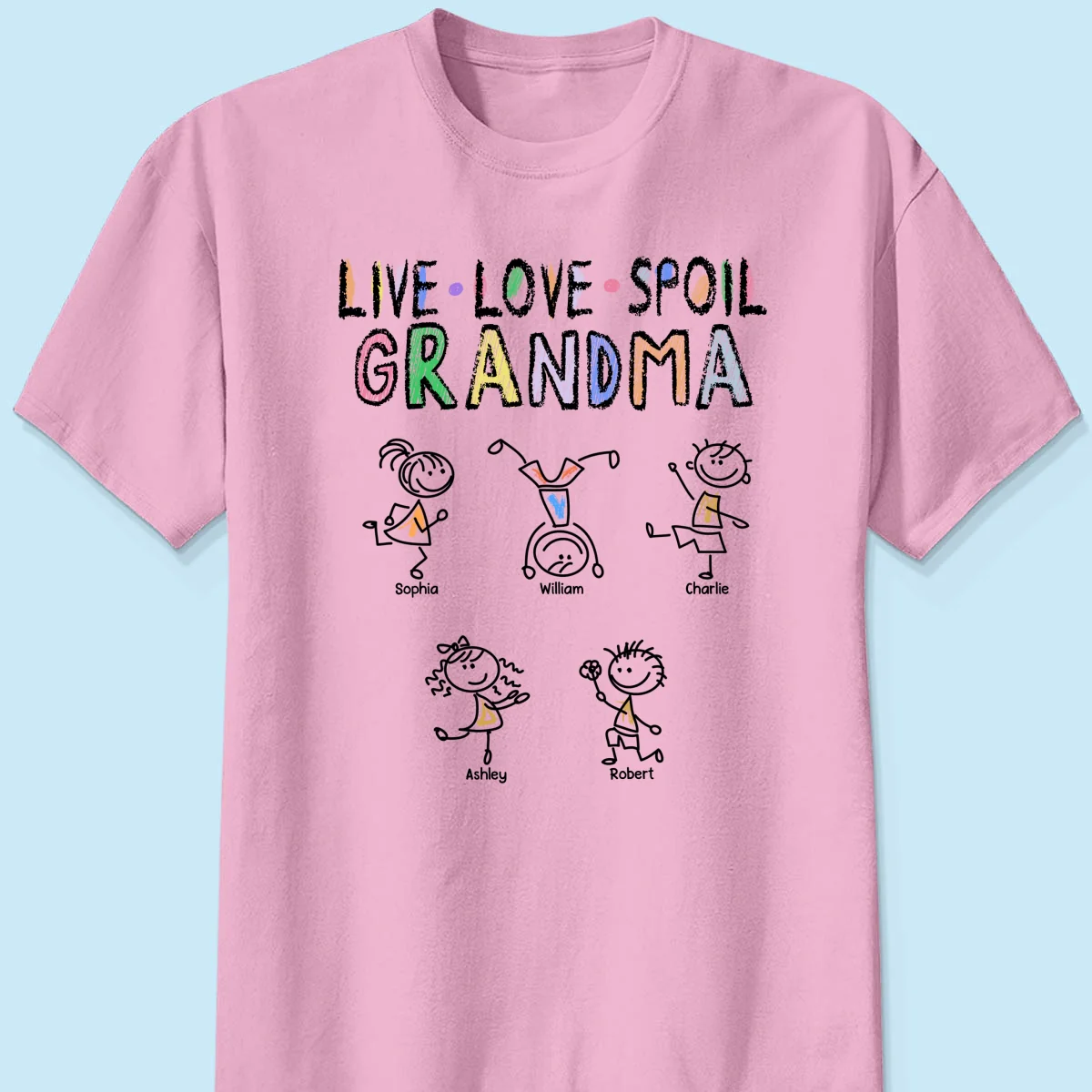 Crayon Live Love Spoil Grandma Of Drawing Kids Personalized Shirt - Image 9