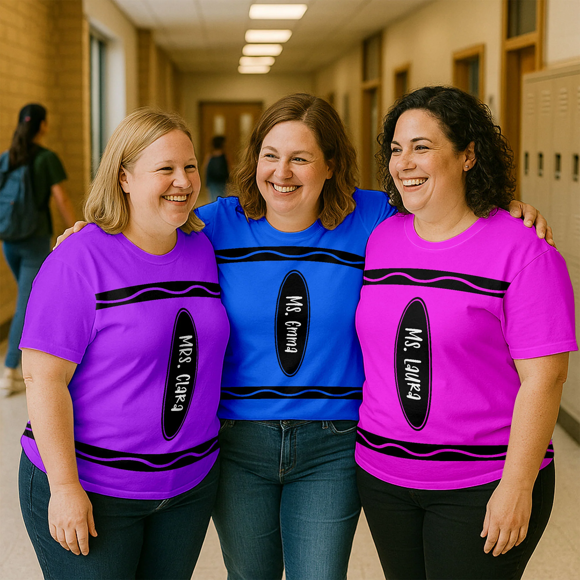 Crayon Theme Personalized Group Matching Shirt, Halloween Costume For Teachers - Image 10