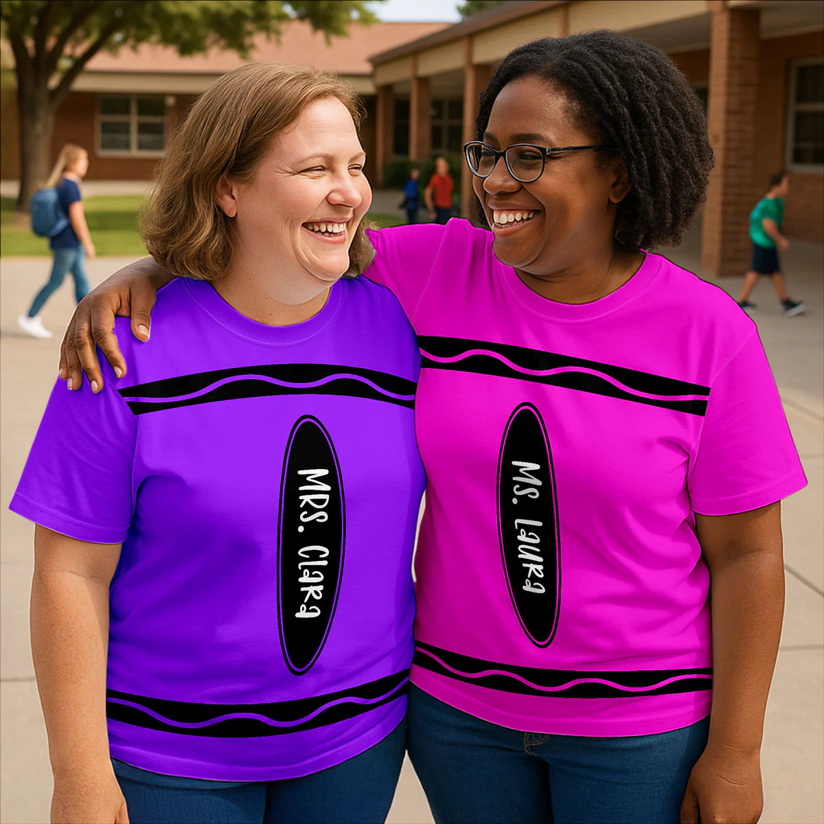 Crayon Theme Personalized Group Matching Shirt, Halloween Costume For Teachers - Image 12