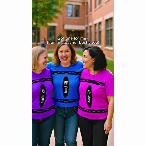 Crayon Theme Personalized Group Matching Shirt, Halloween Costume For Teachers - Image 2