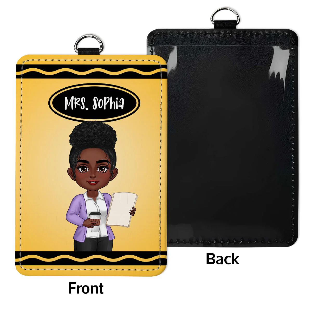 Crayon Themed Teacher Name Personalized ID Badge Holder, Back To School Gift - Image 6