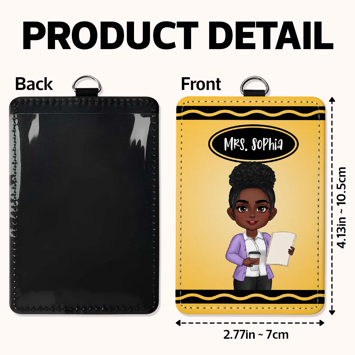 Crayon Themed Teacher Name Personalized ID Badge Holder, Back To School Gift - Image 7