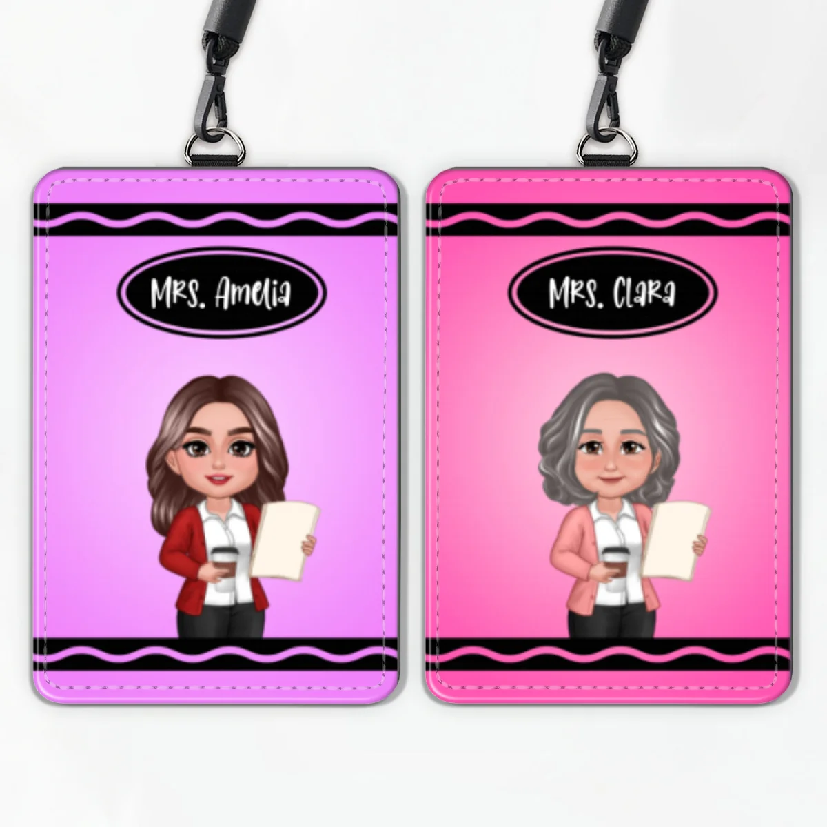 Crayon Themed Teacher Name Personalized ID Badge Holder, Back To School Gift - Image 12