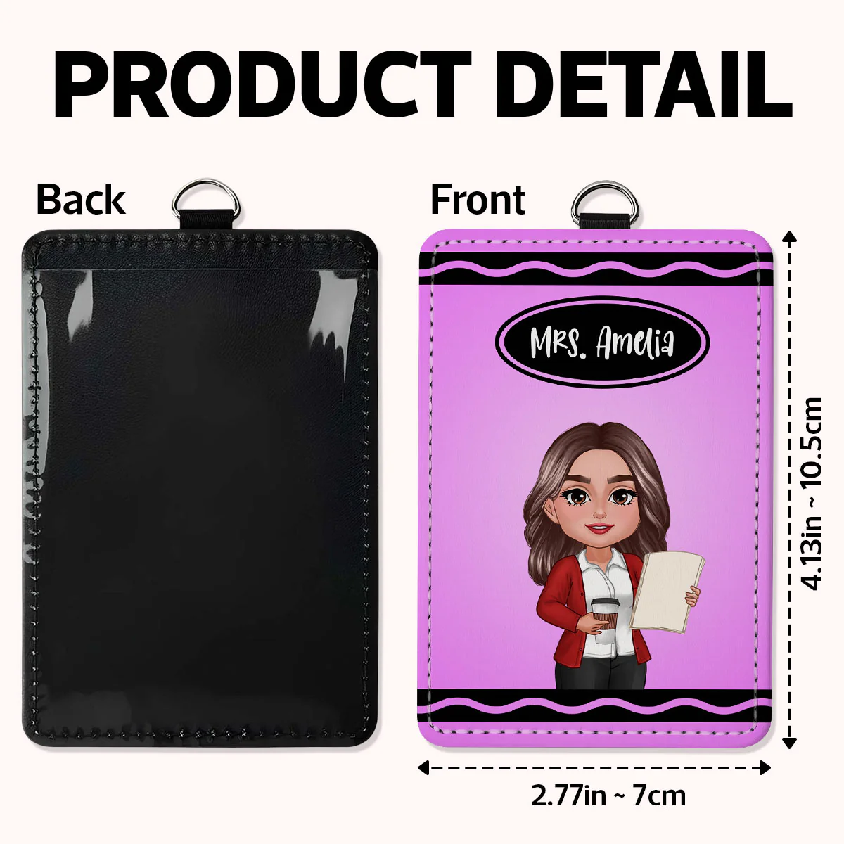 Crayon Themed Teacher Name Personalized ID Badge Holder, Back To School Gift - Image 6