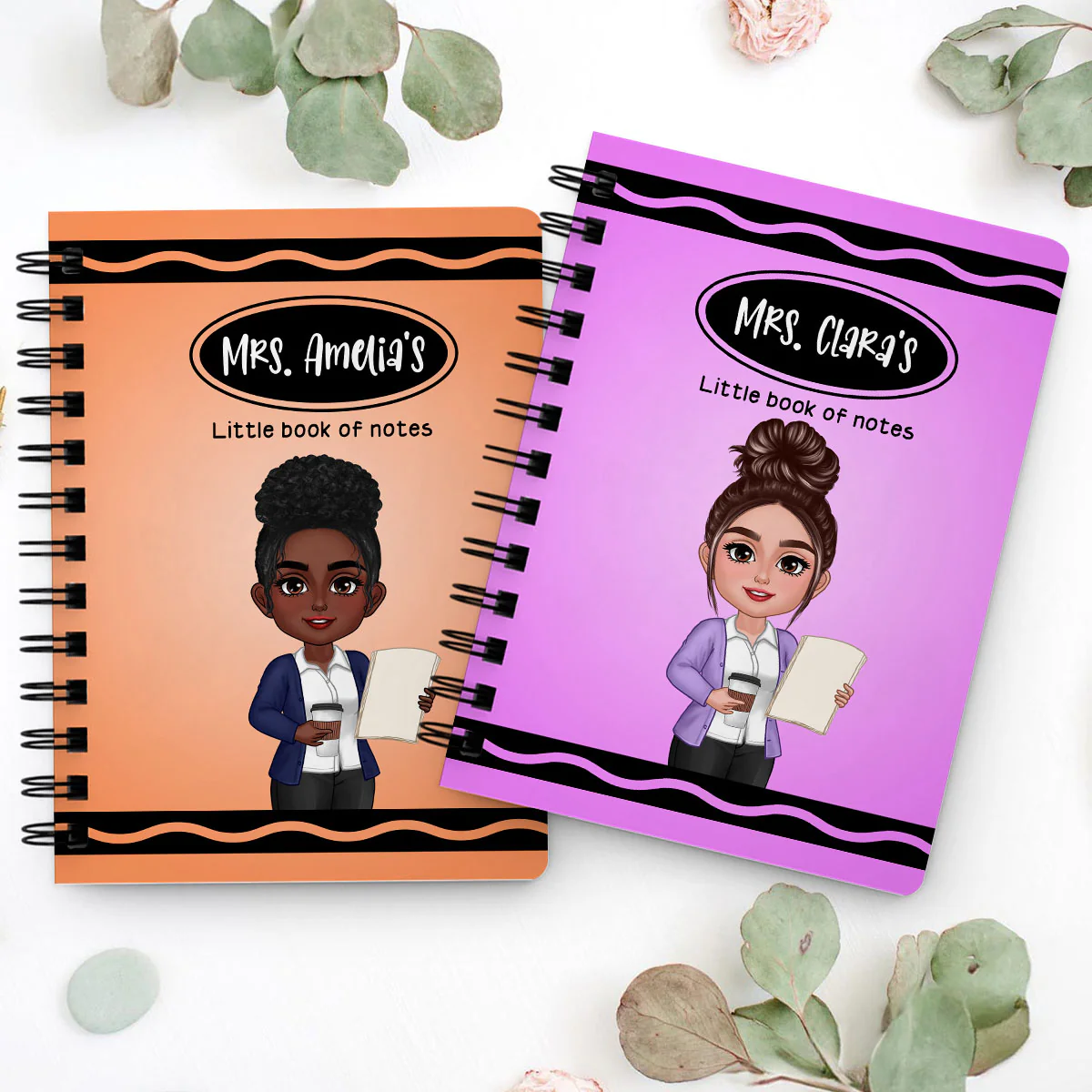 Crayon Themed Teacher Name Personalized Spiral Notebook Journal, Back To School Stationery - Image 10