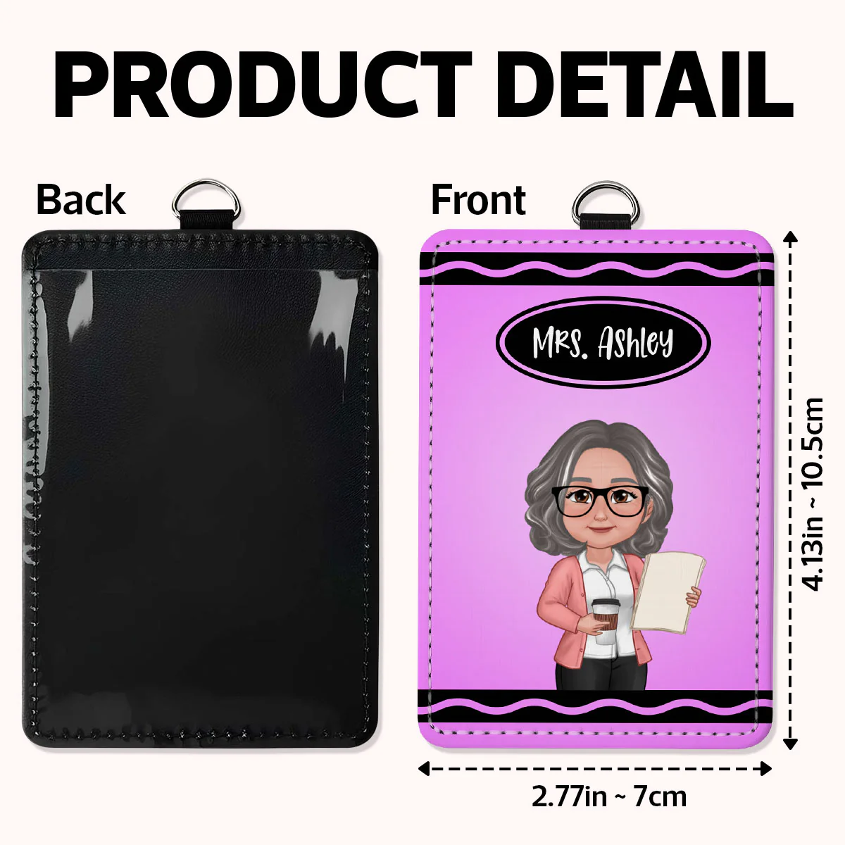 Crayon Themed Teacher Name Personalized ID Badge Holder, Back To School Gift - Image 5