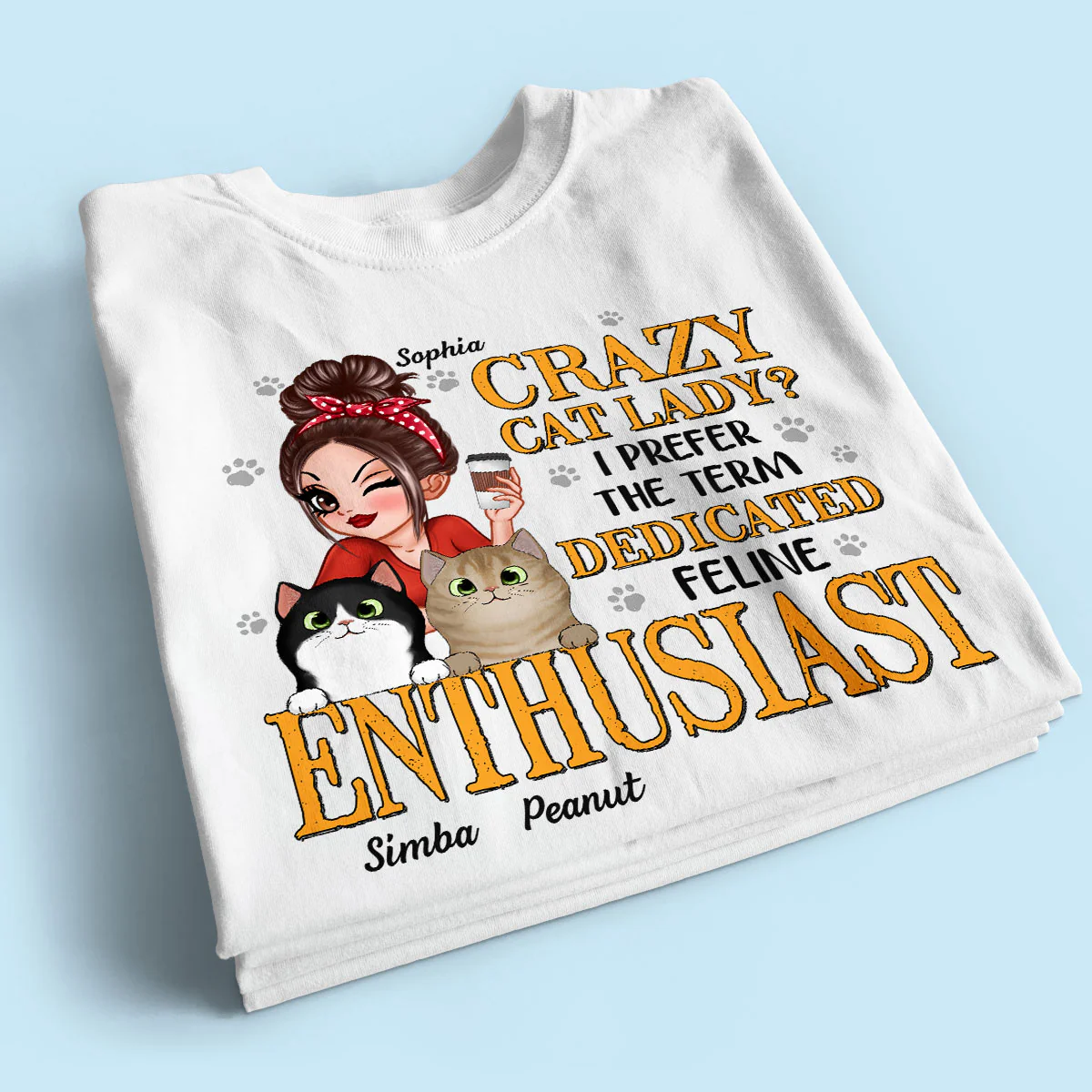 Crazy Cat Lady Dedicated Feline Enthusiast Personalized Shirt, Gift For Cat Mom, Cat Lover - Image 2