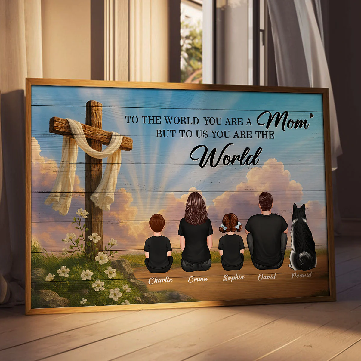 Cross Mom You are the World Personalized Poster - Image 3
