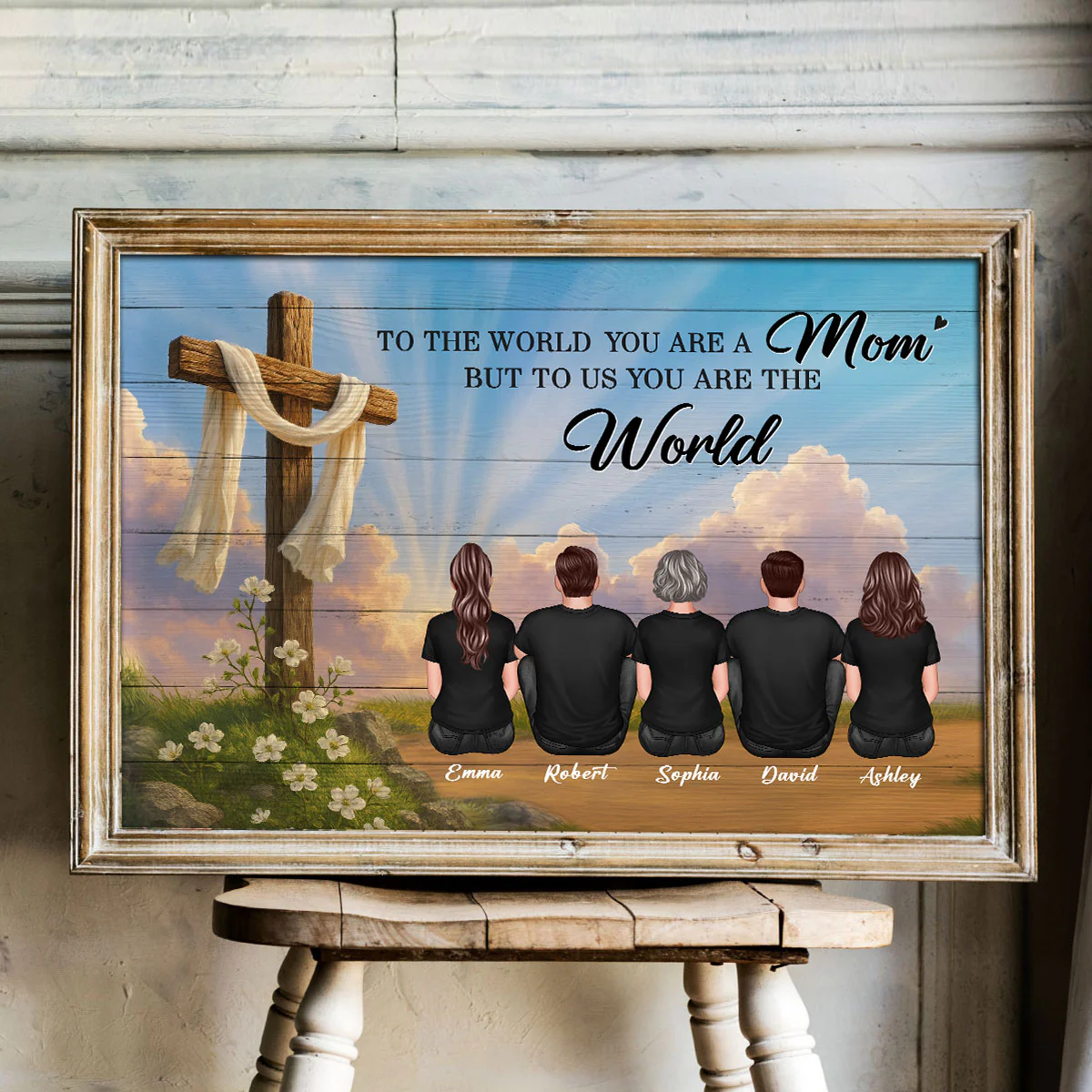 Cross Mom You are the World Personalized Poster - Image 4