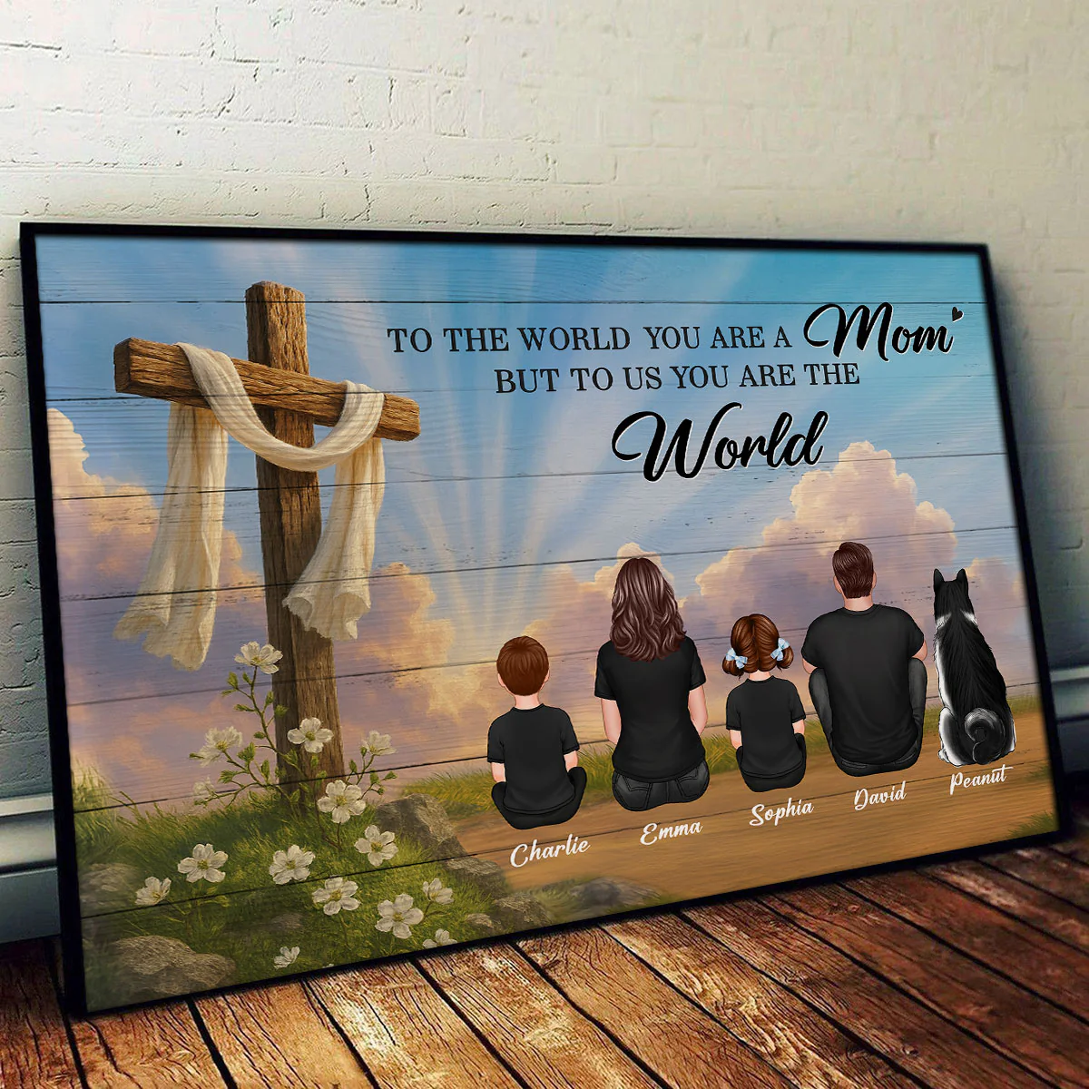 Cross Mom You are the World Personalized Poster - Image 5