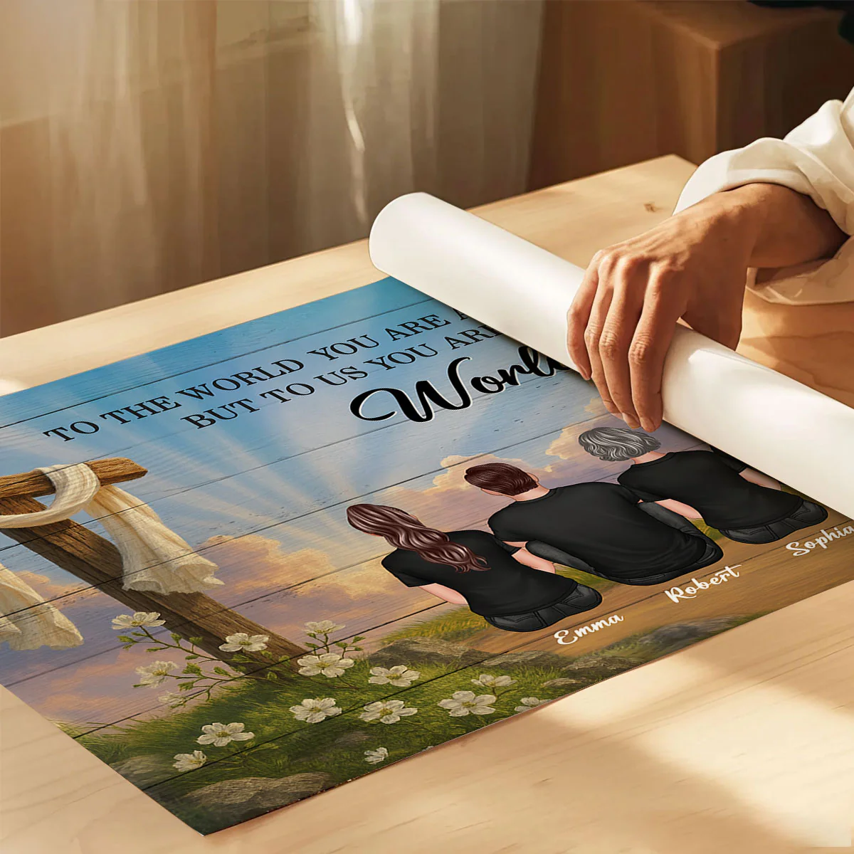 Cross Mom You are the World Personalized Poster - Image 6