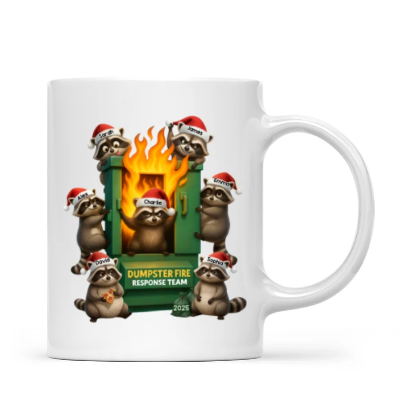 Cunning Raccoon Office Chaos Dumpster Fire Response Team - Personalized Mug - Funny Holiday Gift for Coworkers - Image 10