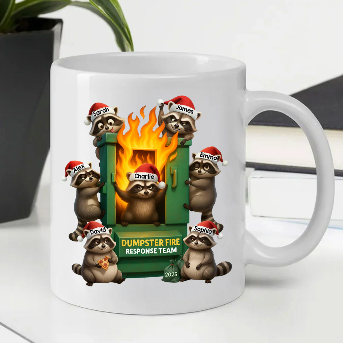 Cunning Raccoon Office Chaos Dumpster Fire Response Team - Personalized Mug - Funny Holiday Gift for Coworkers - Image 3