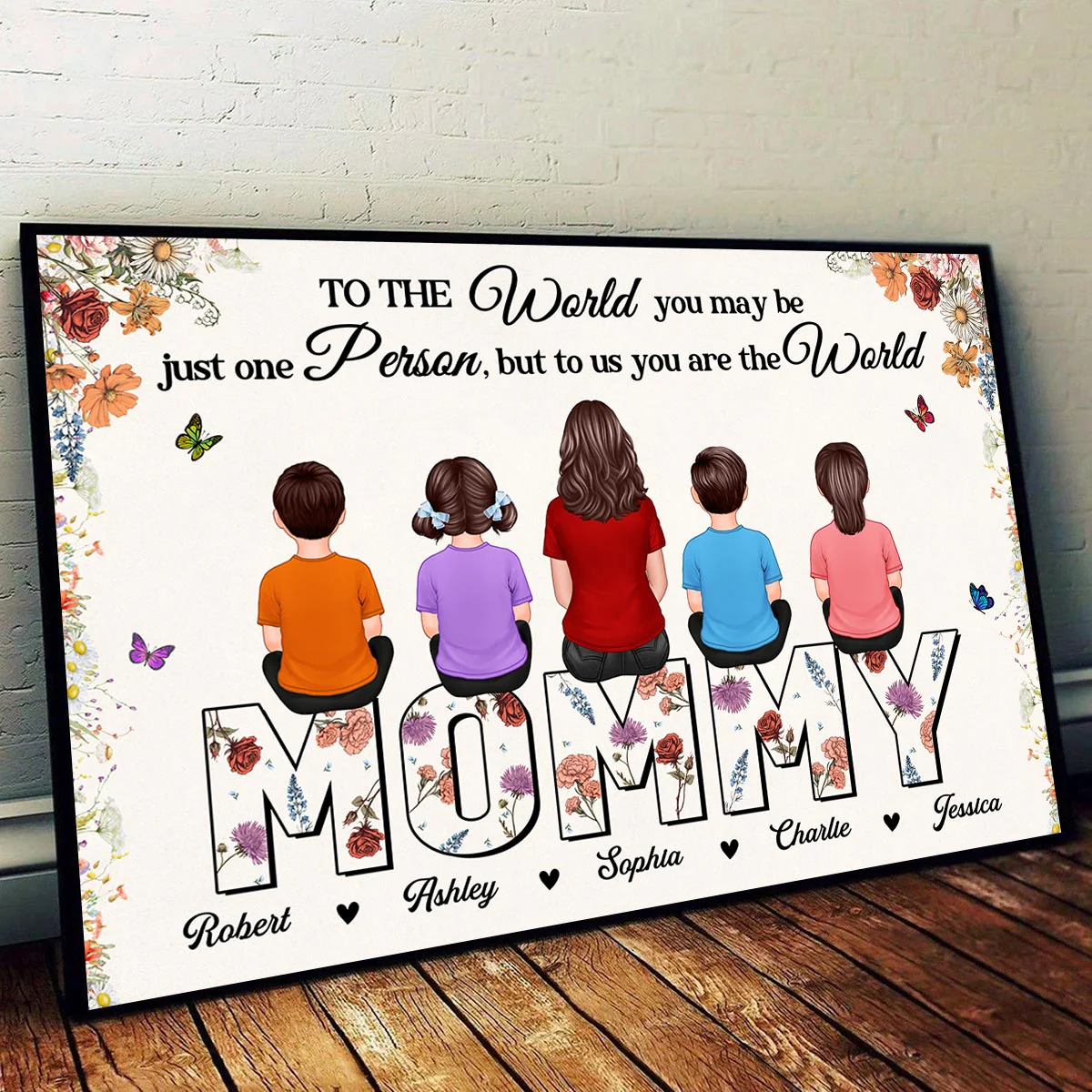 Custom Birth Month Flower Gift For Mom Mommy Personalized Horizontal Poster - Image 2