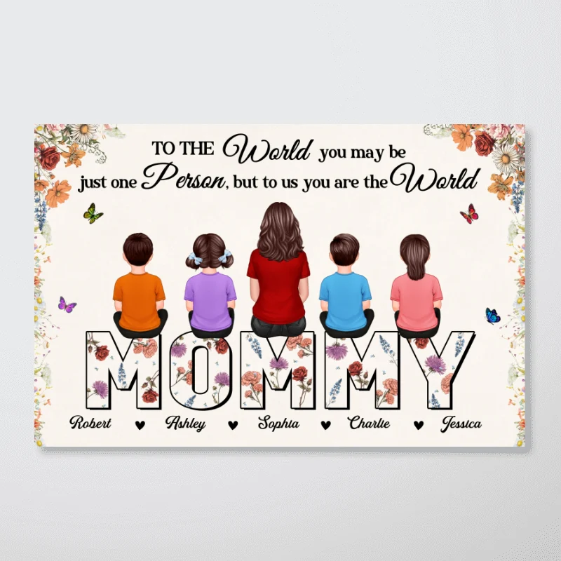Custom Birth Month Flower Gift For Mom Mommy Personalized Horizontal Poster - Image 7
