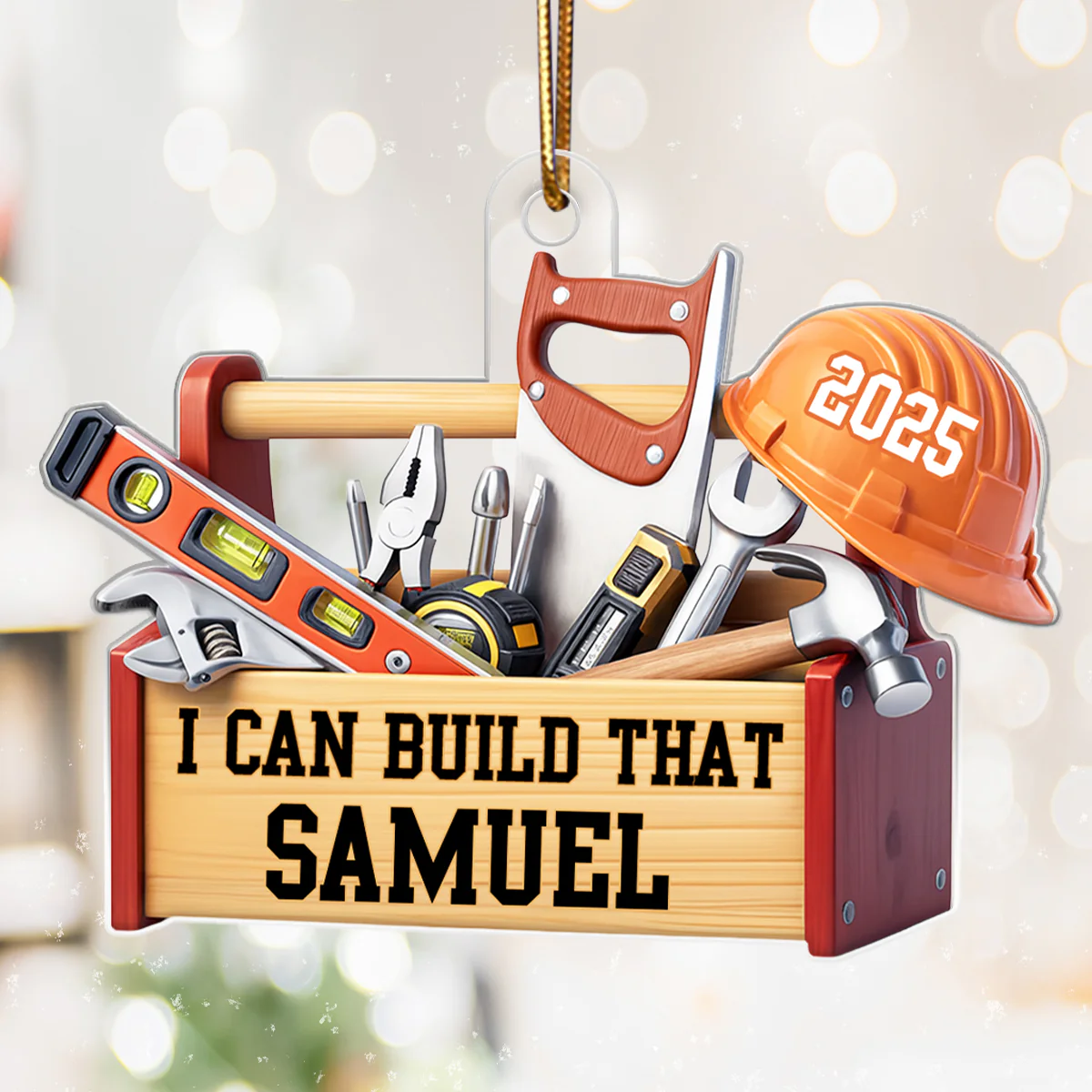 Custom Carpenter Mr Fix it I Can Build That - Personalized Acrylic Ornament - Christmas Gift for Handyman, Woodworker - Image 3