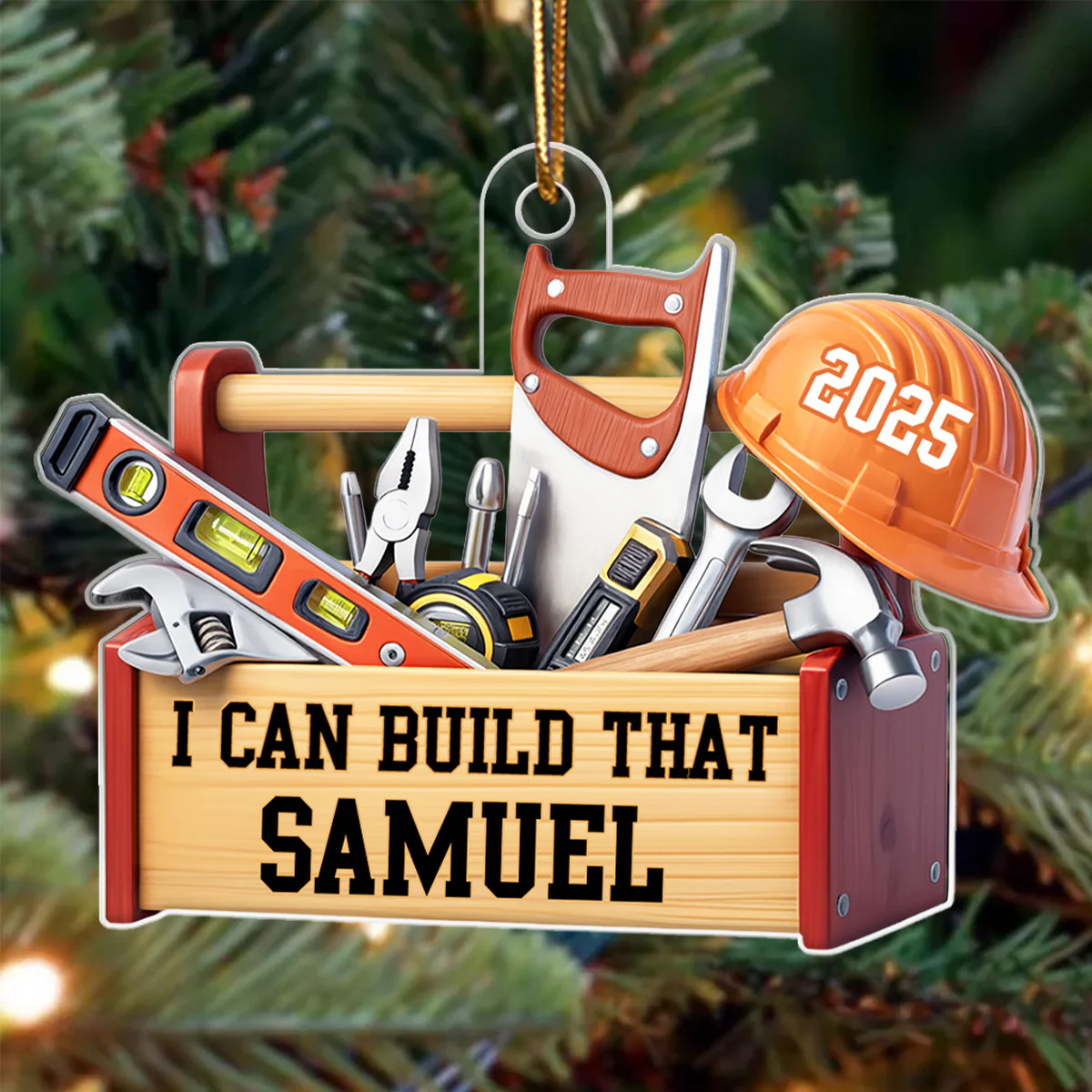 Custom Carpenter Mr Fix it I Can Build That - Personalized Acrylic Ornament - Christmas Gift for Handyman, Woodworker - Image 4