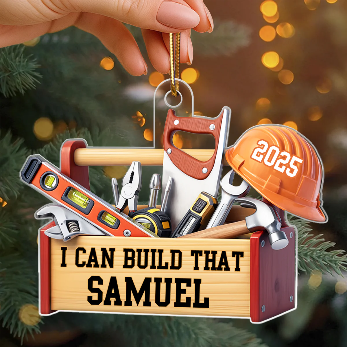 Custom Carpenter Mr Fix it I Can Build That - Personalized Acrylic Ornament - Christmas Gift for Handyman, Woodworker - Image 7