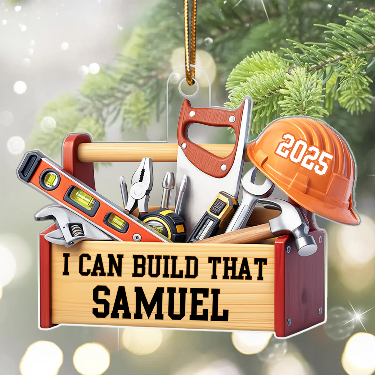 Custom Carpenter Mr Fix it I Can Build That - Personalized Acrylic Ornament - Christmas Gift for Handyman, Woodworker - Image 8