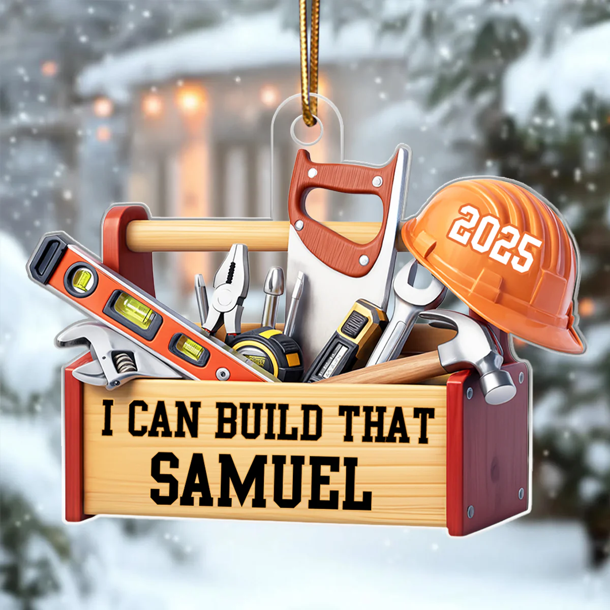 Custom Carpenter Mr Fix it I Can Build That - Personalized Acrylic Ornament - Christmas Gift for Handyman, Woodworker - Image 9