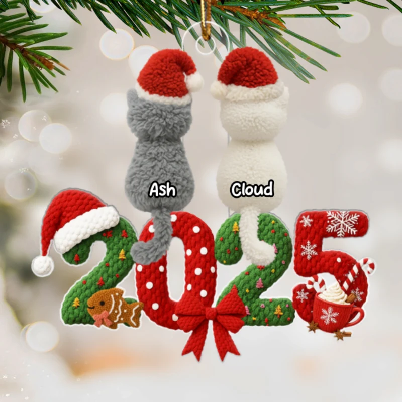 Custom Cat Designs - Personalized Acrylic Ornament - Christmas Gift for Cat Lovers, Cat Moms, Cat Dads - Image 6
