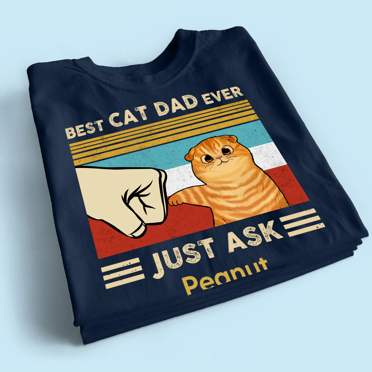 Custom Cat Fist Bump - Personalized Shirt - Perfect Gift for Cat Dads, Father's Day Gift for Husband, Gift for Him - Image 7