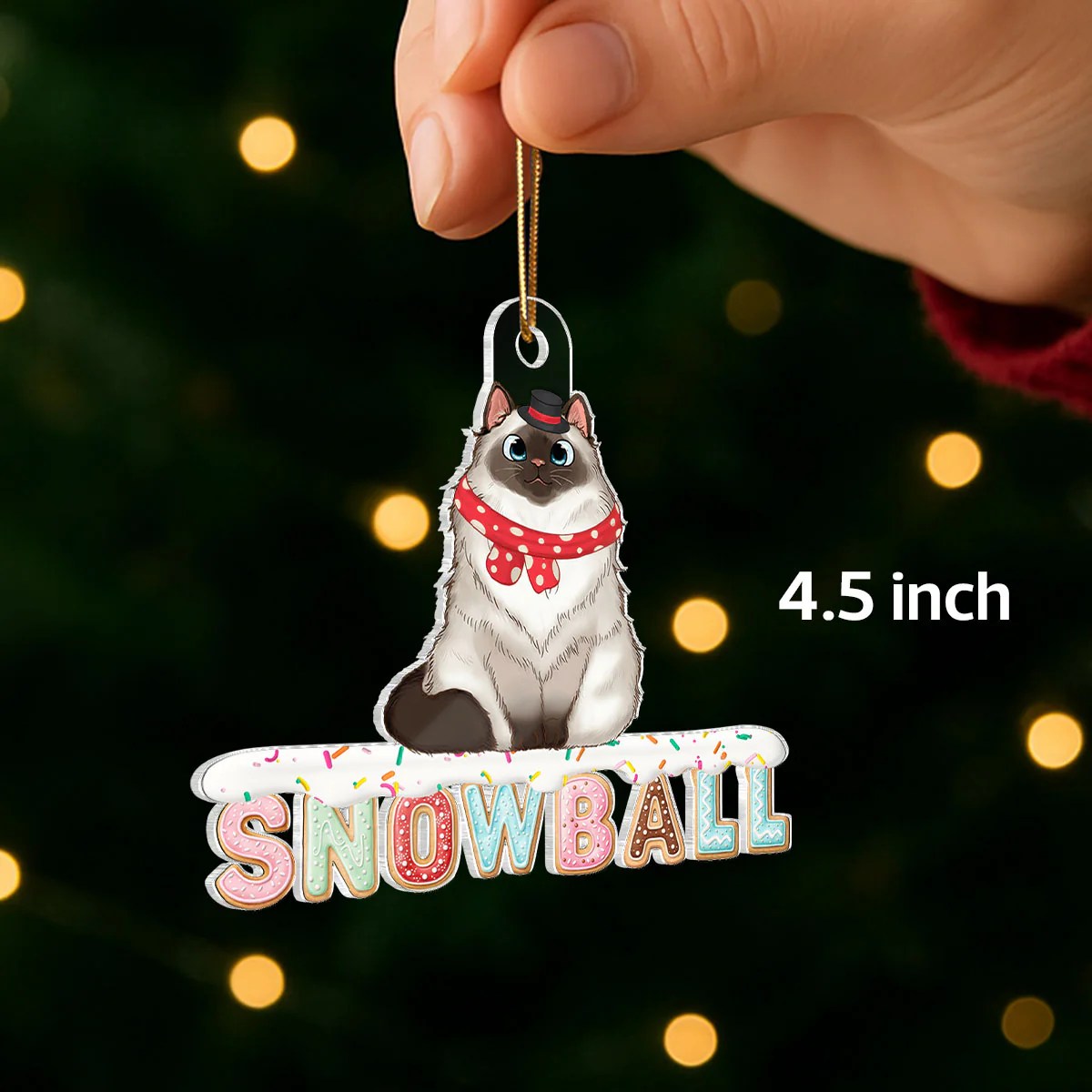 Custom Cat Name Cookies Alphabet - Personalized Acrylic Ornament - Christmas Gift for Pet Lovers - Image 2