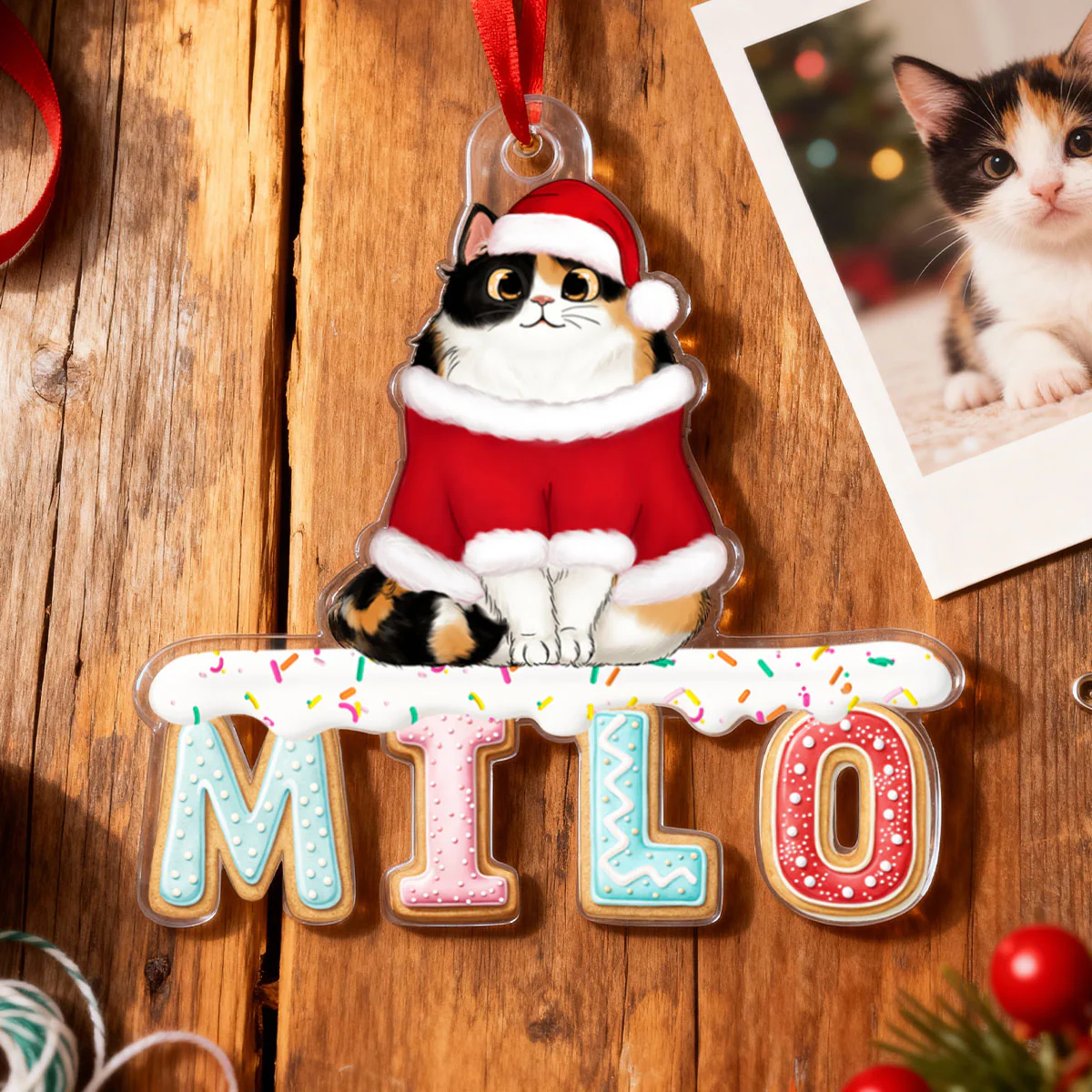 Custom Cat Name Cookies Alphabet - Personalized Acrylic Ornament - Christmas Gift for Pet Lovers - Image 5