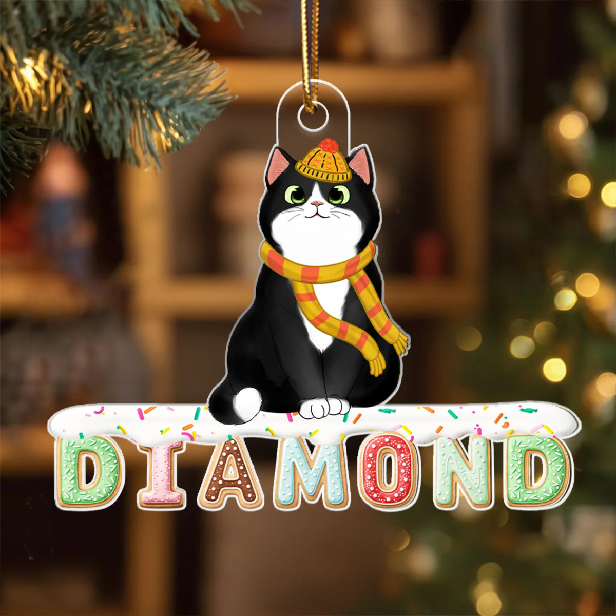 Custom Cat Name Cookies Alphabet - Personalized Acrylic Ornament - Christmas Gift for Pet Lovers - Image 6