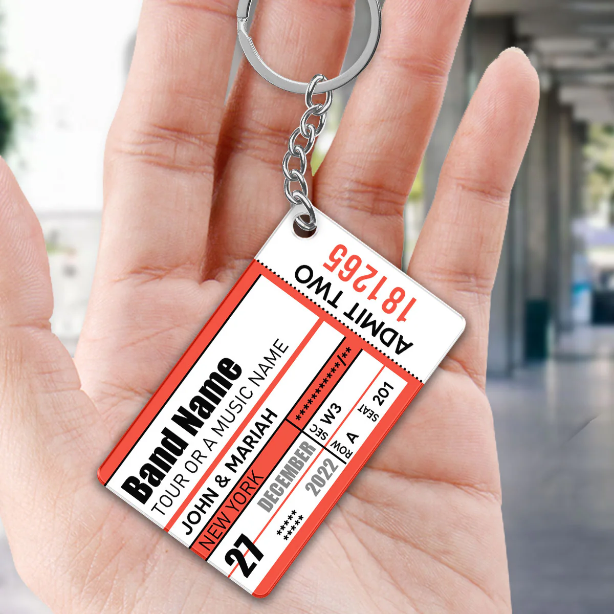 Custom Concert Stub Ticket Keepsake Personalized Acrylic Keychain - Image 5