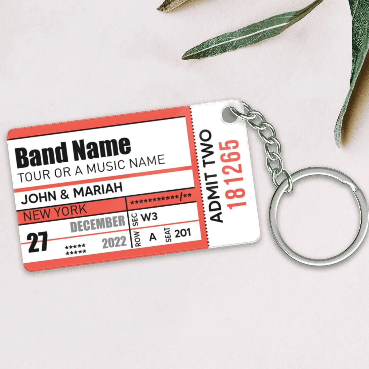 Custom Concert Stub Ticket Keepsake Personalized Acrylic Keychain - Image 6