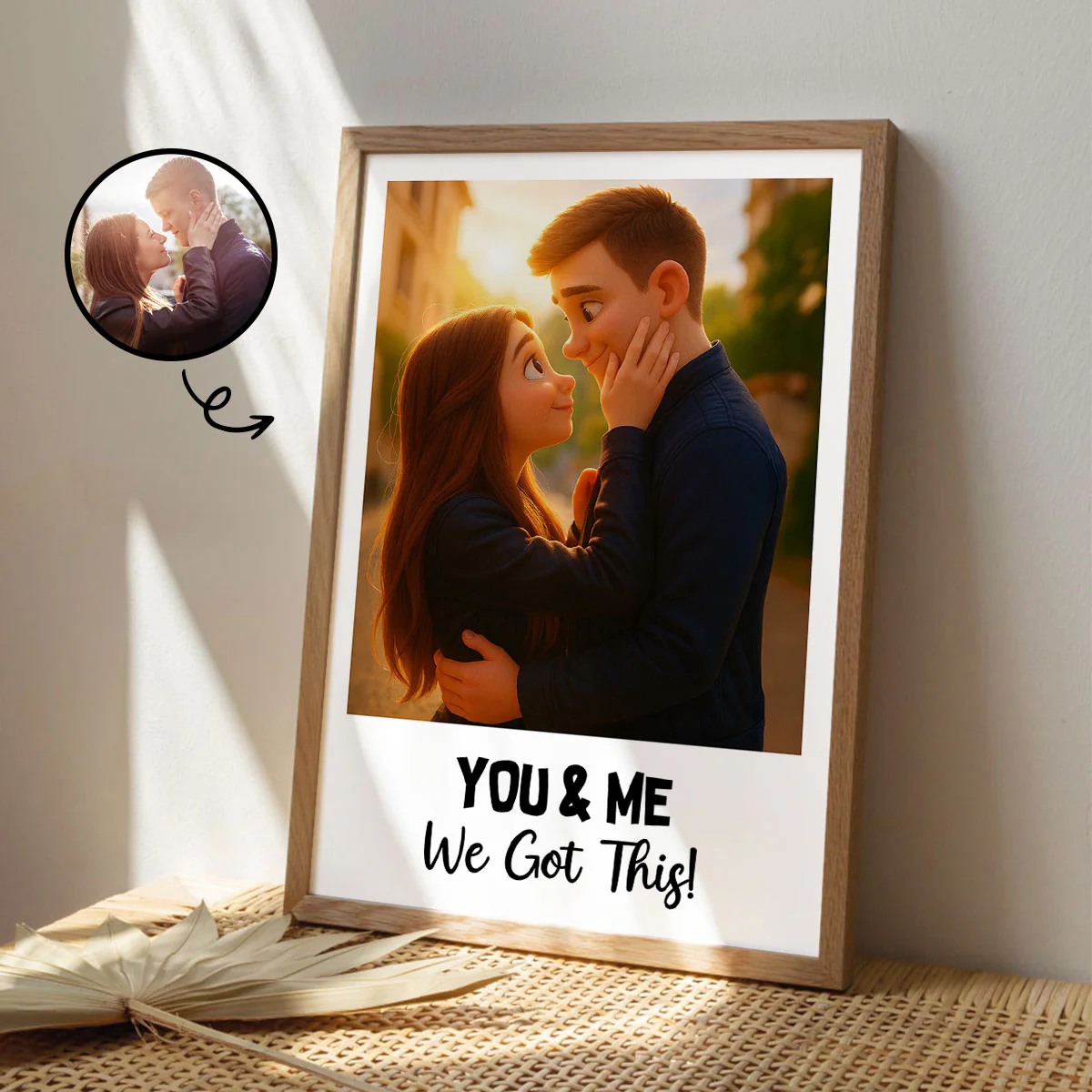 Custom Couple Art Print Personalized Photo Upload Poster, Gift for Couples, Best Friends, Family - Image 2