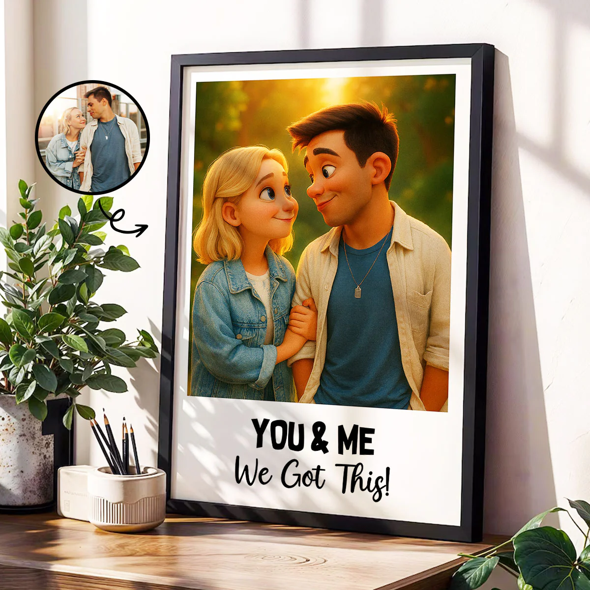 Custom Couple Art Print Personalized Photo Upload Poster, Gift for Couples, Best Friends, Family - Image 3