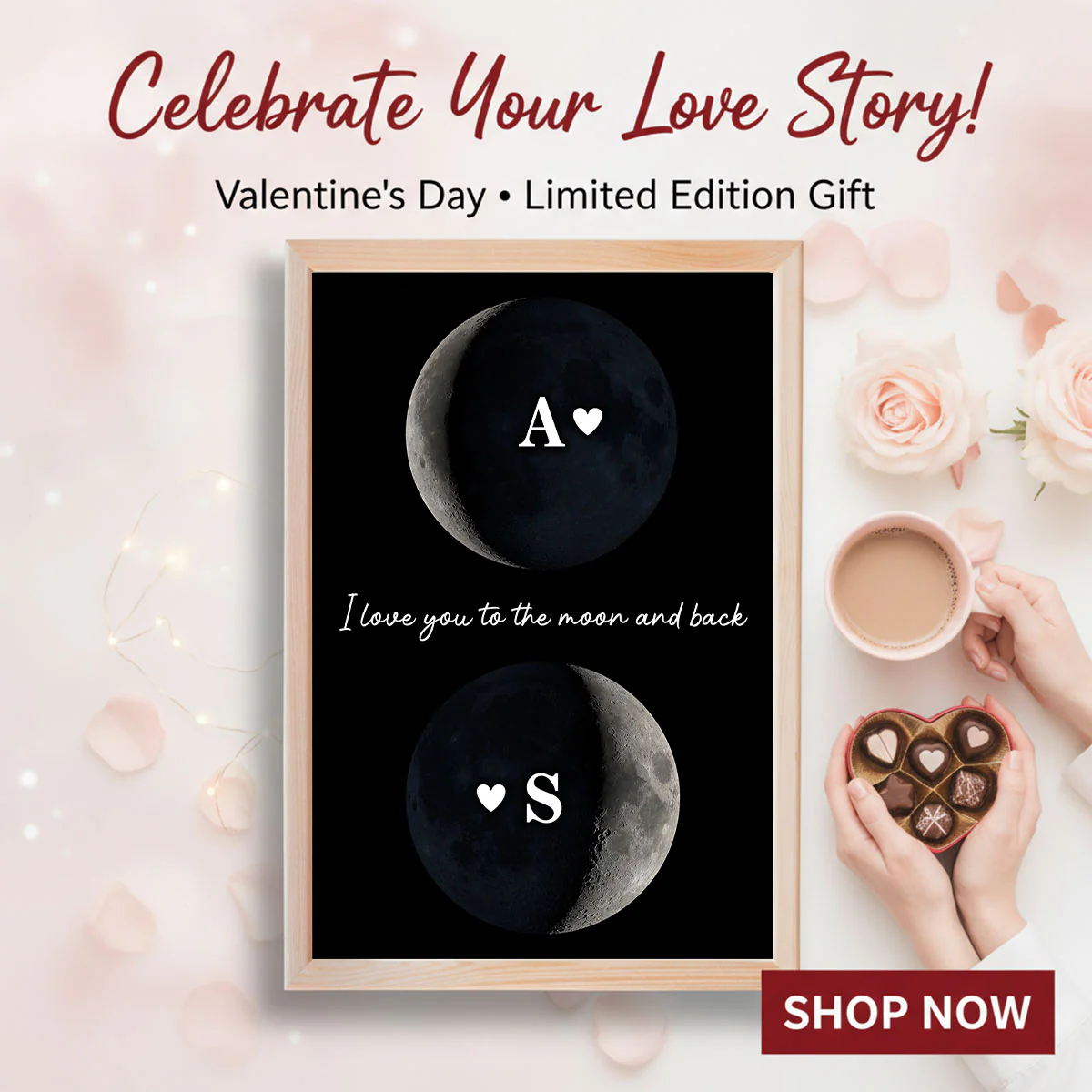 Custom Couple Birth Date Moon Phase - Personalized Poster - Valentine's Day Gift For Couple, For Her, For Him - Image 11
